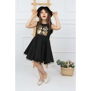 Şapkalı Kanatlı Kız Çocuk Elbise