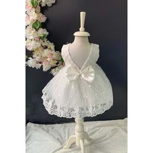Kız Bebek Papatya Motif Abiye Elbise SB146