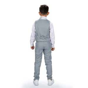 Erkek Çocuk Yelek , Pantolon, Gömlek, Papyon Ve Zincirli Smokin Takım Elbise SYM0272