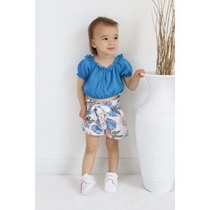 Müslin Kumaş Şortlu Kız Çocuk Takım