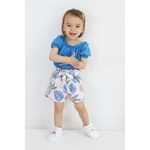 Müslin Kumaş Şortlu Kız Çocuk Takım