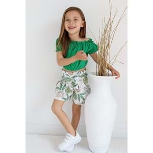 Müslin Kumaş Şortlu Kız Çocuk Takım