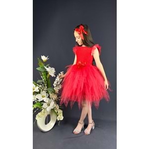 Tüllü Sivri Kesim Tütü Parti Elbisesi