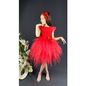 Tüllü Sivri Kesim Tütü Parti Elbisesi