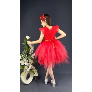 Tüllü Sivri Kesim Tütü Parti Elbisesi