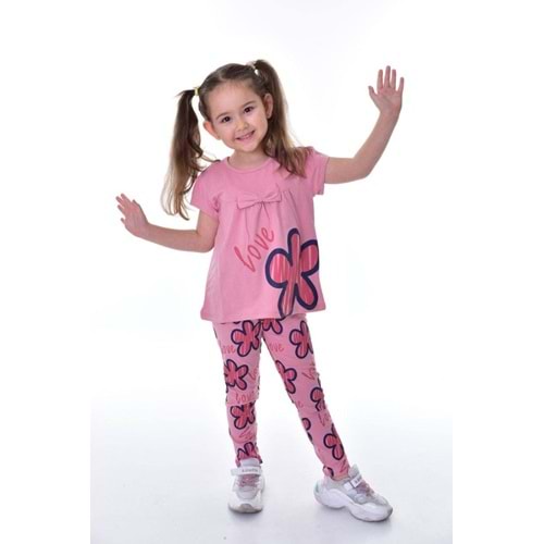 Kız Çocuk Uzun Tayt Badili Rahat Yazlık Takım SB711