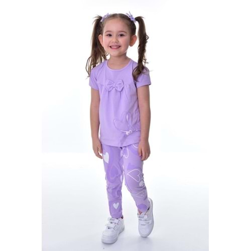 Kız Çocuk Uzun Tayt Badili Rahat Yazlık Takım SB711