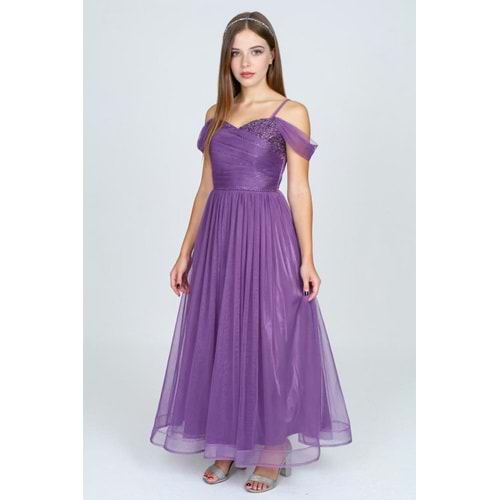 Kız Çocuk Şifon Destekli Garson Abiye