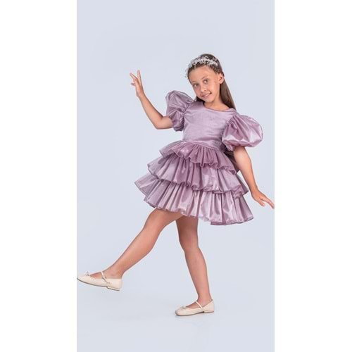 Kız Çocuk Çıkarılabilir Kuyruklu, Taçlı Elbise Abiye