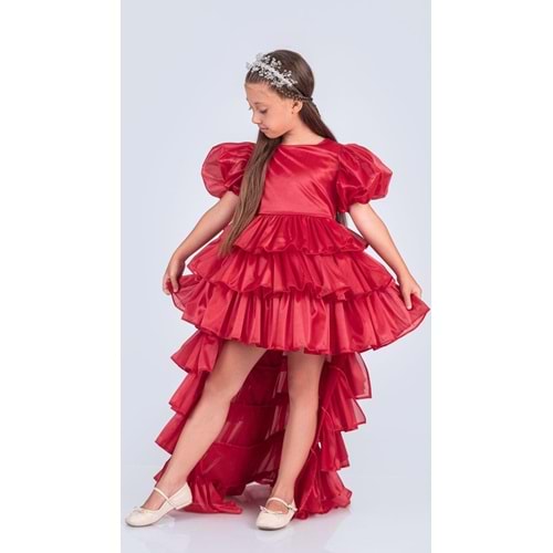 Kız Çocuk Çıkarılabilir Kuyruklu, Taçlı Elbise Abiye