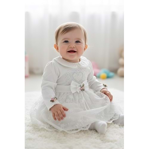 Kız Bebe Kalpli Elbise