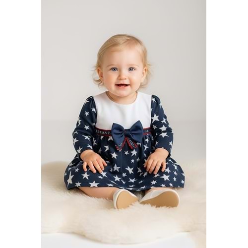 Kız Bebek Kurdelalı Star Elbise