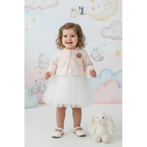 Kız Bebek Bolerolu Tütülü Elbise