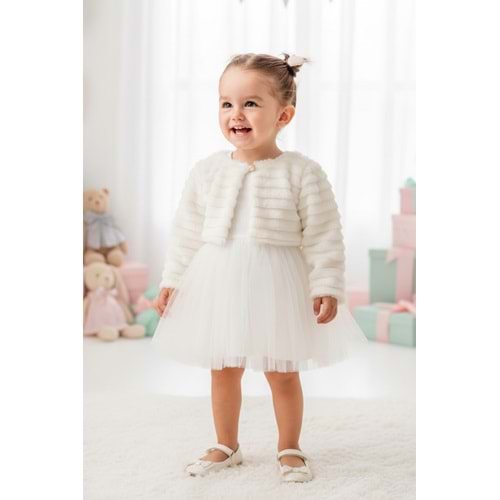 Kız Bebek Kışlık Bolerolu Tütülü Elbise