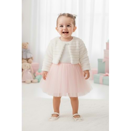 Kız Bebek Kışlık Bolerolu Tütülü Elbise