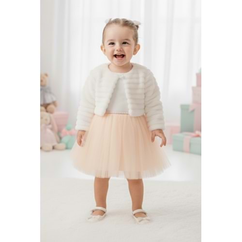 Kız Bebek Kışlık Bolerolu Tütülü Elbise