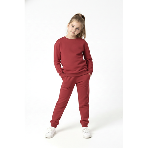 Baskısız, Cepli Çocuk 2 İplik Pijama Takımı M00776