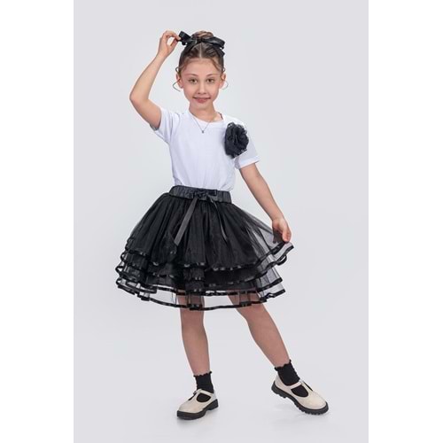 Saten Şerit Katlı Kız Çocuk Tütü Etek M00781