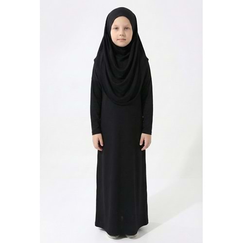 Tek Parça Jarse Tesettür Kız Çocuk Namaz Elbise