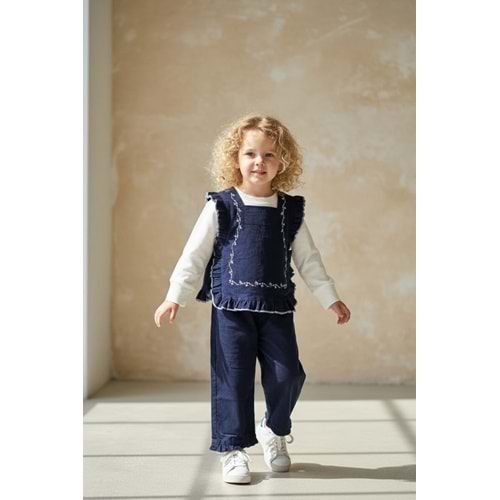 Kız Çocuk Kot Pantolon ve Bluz Takımı