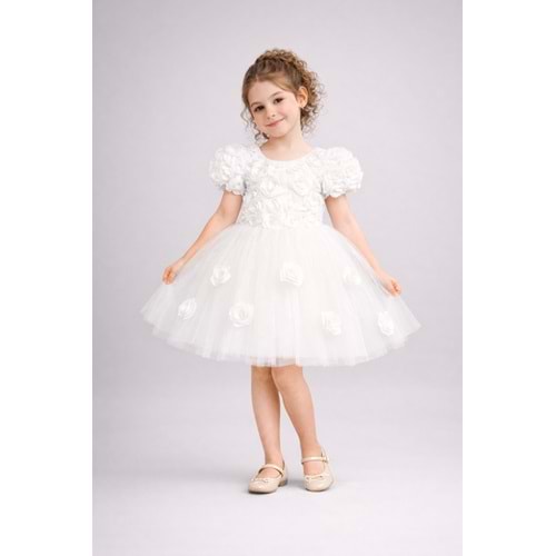 Kız Çocuk Güllü Tütü Özel Gün Elbisesi