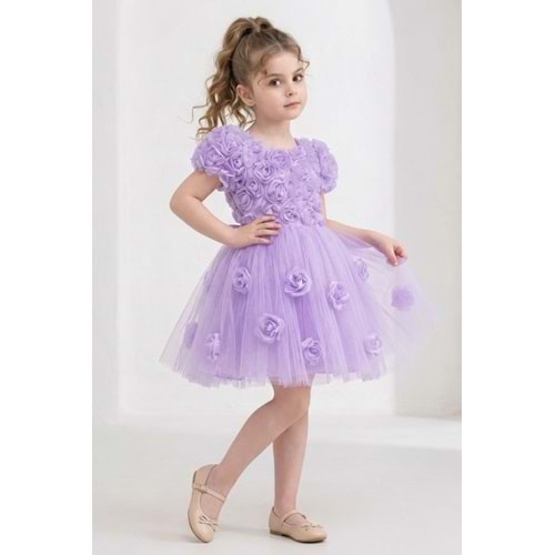 Kız Çocuk Güllü Tütü Özel Gün Elbisesi