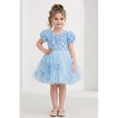 Kız Çocuk Güllü Tütü Özel Gün Elbisesi