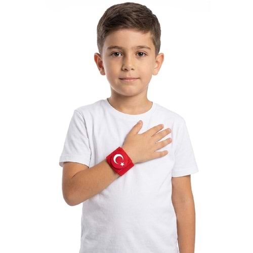 Türk Bayrak Motifli Unisex Çocuk Bileklik