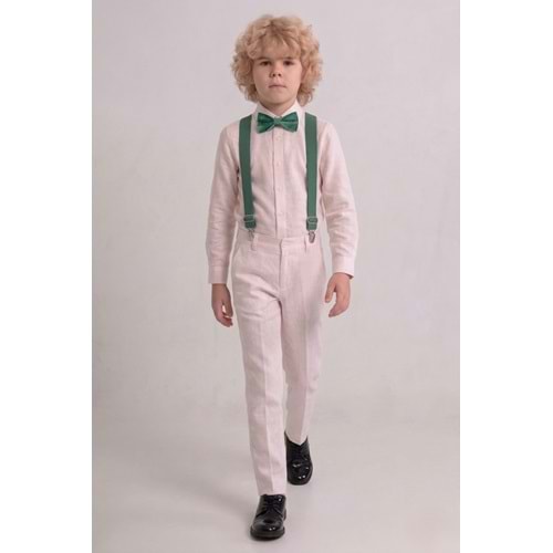 23 Nisan Çocuk Bayramı Beyaz Gabardin Pantolonlu Erkek Çocuk Takımı