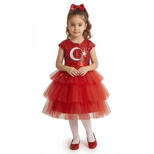 Bayraklı Kız Çocuk Tören Elbise