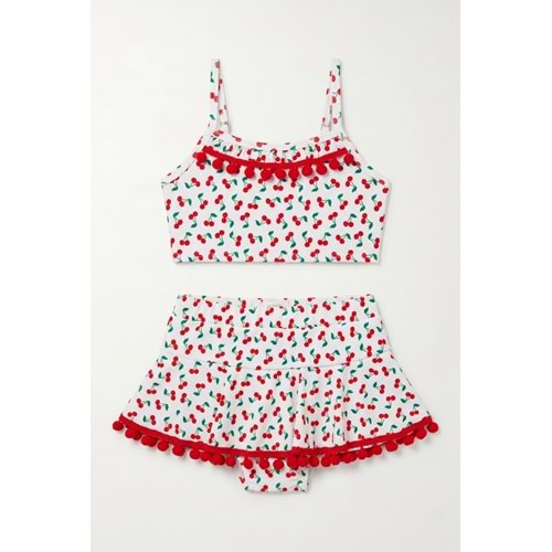 Kız Çocuk Kirazlı Deniz ve Havuz Bikini Mayo M00833