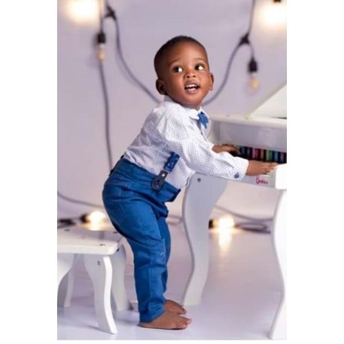 Erkek Bebek Gömlek, Askı, Papyon Ve Pantolon Takım SB294