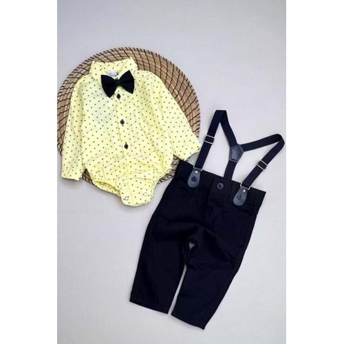Erkek Bebek Gömlek, Askı, Papyon Ve Pantolon Takım SB294