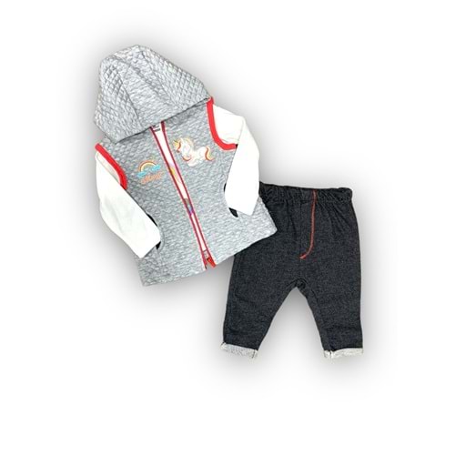 Balon Motif Yelekli Bebek Takımı