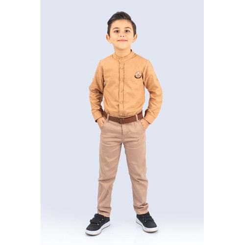 Erkek Çocuk Pamuklu Gömlekli Takım SB489