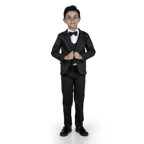 Erkek Çocuk Yelek, Pantolon , Gömlek , Papyon ve Caket Tam Takım Elbise SB523
