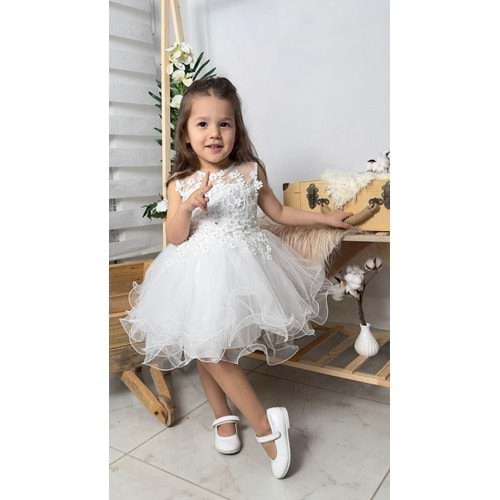 Kız Bebek Tütülü Gelinlik Elbise SB585