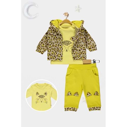 Kız Bebek 3 Parça Penye Takım SB588