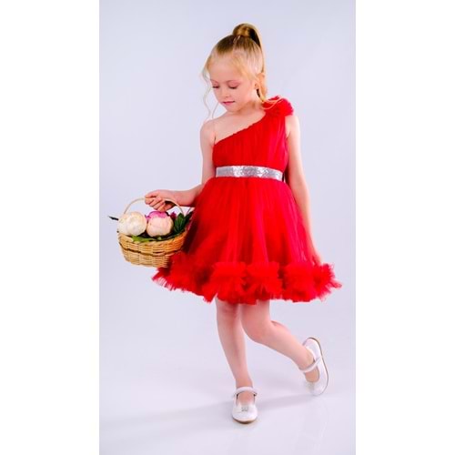 Yazlık Tütülü Kız Çocuk Abiye Elbise SB599