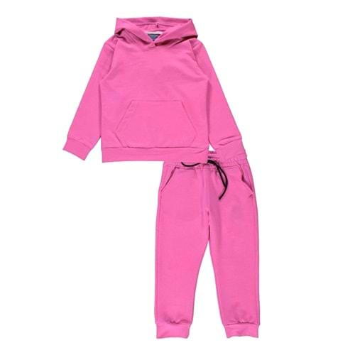 Kapüşonlu Kanguru Cepli Baskısız Çocuk Eşofman SB611