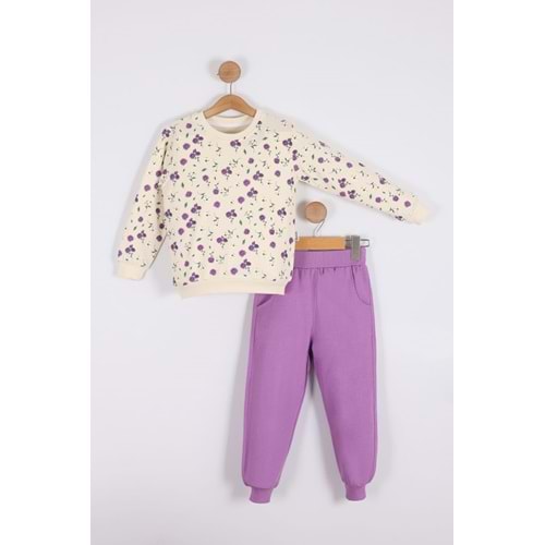 Baskılı 2iplik Kız Çocuk Eşofman SB622