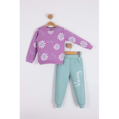 Baskılı 2iplik Kız Çocuk Eşofman SB623