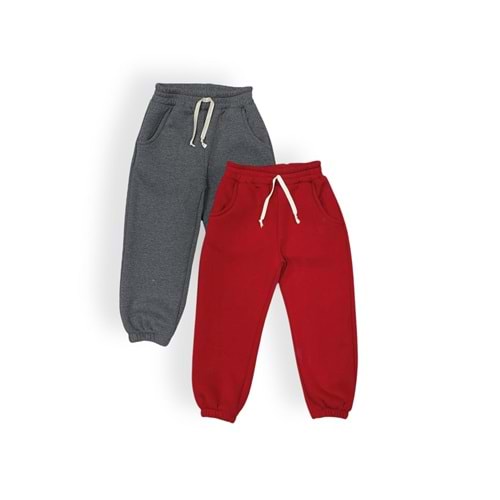 3iplik Kumaş İçi Polarlı 2li Set Eşofman Alt