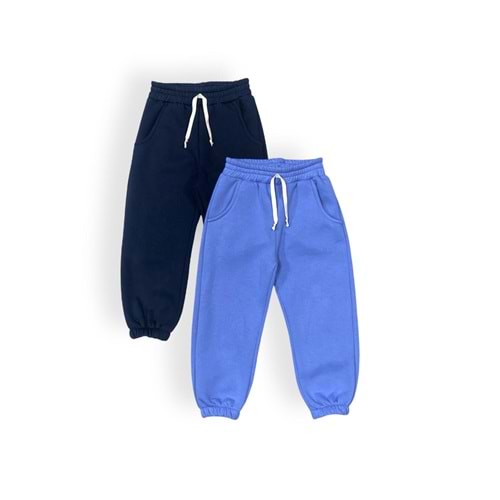 3iplik Kumaş İçi Polarlı 2li Set Eşofman Alt