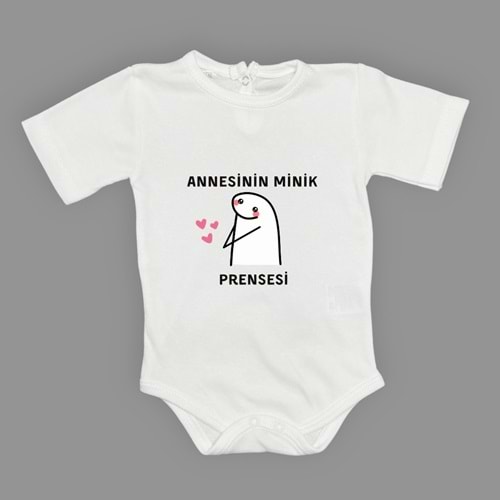 Annesinin Minik Prensesi Baskılı Çıtçıtlı Badi SB635