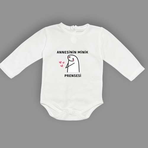 Annesinin Minik Prensesi Baskılı Çıtçıtlı Badi SB635