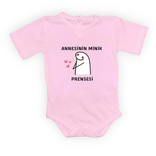 Annesinin Minik Prensesi Baskılı Çıtçıtlı Badi SB635