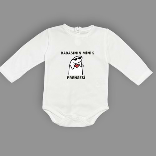 Babasının Minik Prensesi Esprili Kız Bebek Badi SB638