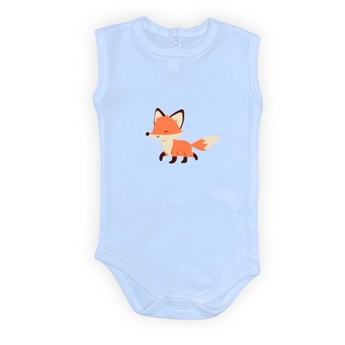 Tilki Motif Unisex Penye Bebek Body SB642