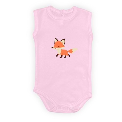 Tilki Motif Unisex Penye Bebek Body SB642